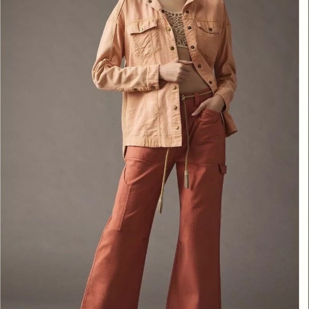 Anthropologie XS PILCRO Stylish Peach Jacket - Picture 3 of 11